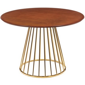Изображение товара Стол на 4 персоны диам.110см, шпон орех с золотистыми ножками Bradex Home Liverpool RF 0439 (круглая столешница, О-образная опора)