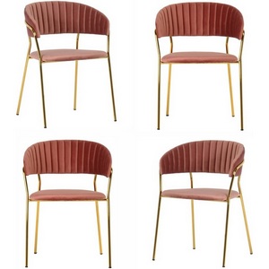 Изображение товара Комплект из 4-х стульев Turin пудровый с золотыми ножками Bradexhome арт.FR 0161K