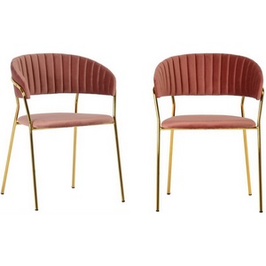 Изображение товара Комплект из 2-х стульев Turin пудровый с золотыми ножками Bradexhome арт.FR 0161P