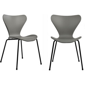 Изображение товара Комплект из 2-х стульев Bradex Home Seven Style серый с черными ножками (FR 0422P)
