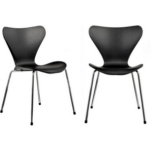 Изображение товара Комплект из 2-х стульев Bradex Home Seven Style черный с хромированными ножками (FR 0425P)