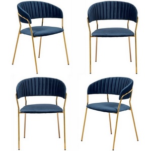 Изображение товара Комплект из 4-х стульев Turin синий с золотыми ножками Bradexhome арт.FR 0557K