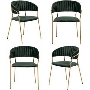 Изображение товара Комплект из 4-х стульев Turin зеленый с золотыми ножками Bradexhome арт.FR 0558K