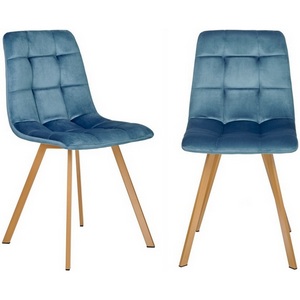 Изображение товара Комплект из 2-х стульев Easy тёмно-бирюзовый с ножками под дерево Bradexhome арт.FR 0734P