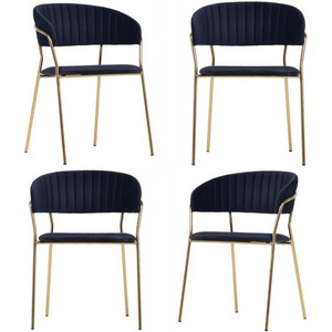 Изображение товара Комплект из 4-х стульев Turin чёрный с золотыми ножками Bradexhome арт.FR 0797K