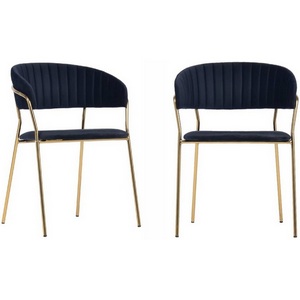 Изображение товара Комплект из 2-х стульев Turin чёрный с золотыми ножками Bradexhome арт.FR 0797P