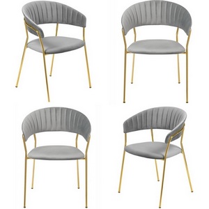 Изображение товара Комплект из 4-х стульев Turin серый с золотыми ножками Bradexhome арт.FR 0910K
