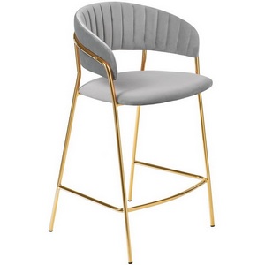 Изображение товара Стул Bradex Home полубарный Turin серый с золотыми ножками (FR 0911)