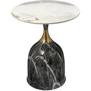 Изображение товара Кофейный столик Stupa диам.40см x 54см, серый мрамор, металл, керамика Bradexhome FR 1034 (круглая столешница)