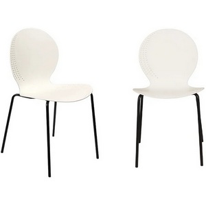Изображение товара Комплект из 2-х стульев Wave белый с черными ножками Bradex Home FR 1064P