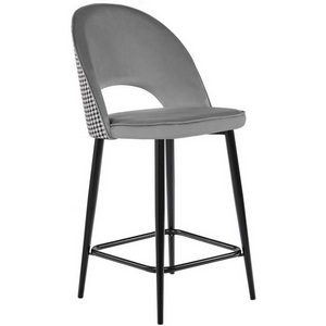 Изображение товара Стул Bradex Home полубарный Leo темно-серый с жаккардом, с поворотным механизмом (RF 0269)