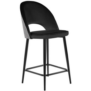 Изображение товара Стул Bradex Home полубарный Leo черный с жаккардом, с поворотным механизмом (RF 0270)