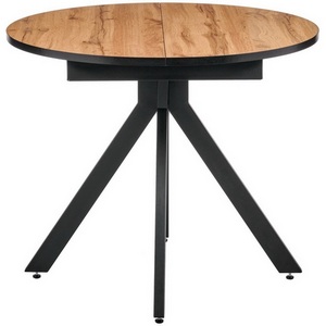 Изображение товара Стол вставка-бабочка на 4 персоны Bradex Home Rudolf раскладной 90-120x90x75см, Дуб Вотан, черный (RF 0454) (круглая столешница, 4 ножки)