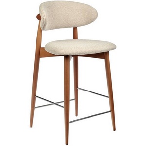 Изображение товара Стул полубарный Lucas латте букле с ножками цвета орех Bradexhome арт.RF 0549