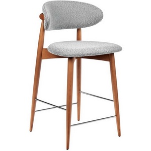 Изображение товара Стул Bradex Home полубарный Lucas светло-серый букле с ножками цвета орех (RF 0550)