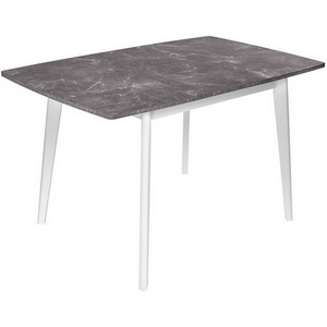 Изображение товара Стол вставка-бабочка на 6 персон Bradex Home Oslo раскладной 120-160x80x76см, Мрамор Сиена, белый (RF 0585) (прямоугольная столешница, 4 ножки)
