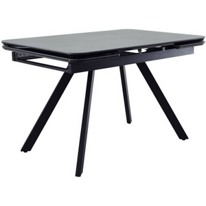 Изображение товара Стол с боковыми вставками на 6 персон Arthur раскладной 120-184x80x75см, керамогранит чёрный мрамор Greys Black, чёрный Bradex Home RF 0677 (прямоугольная столешница, 4 ножки)
