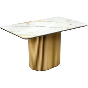 Изображение товара Стол на 4 персоны Festa 140x85x77см, керамогранит Calacatte gold мрамор Bradexhome RF 0805 (прямоугольная столешница)