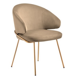 Изображение товара Стул-полукресло Emil бежевый с золотыми ножками Bradex Home арт.RF 0843