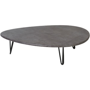 Изображение товара Стол с закругленными углами журнальный Калифорния Дадли серый бетон (3 ножки)