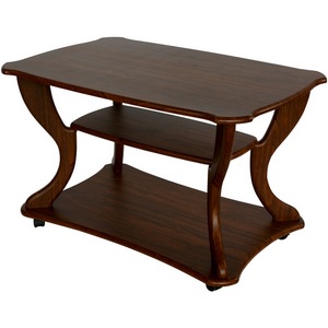 Изображение товара Стол 900x600 мм на колесах журнальный с полкой Калифорния Маэстро СЖ-02 орех (прямоугольная столешница, 4 ножки)