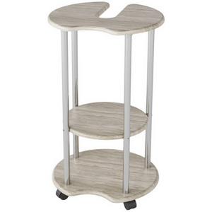Изображение товара Подставка на колесах под бутыль с полкой (регулировка по высоте) Калифорния дуб беленый (3 ножки)