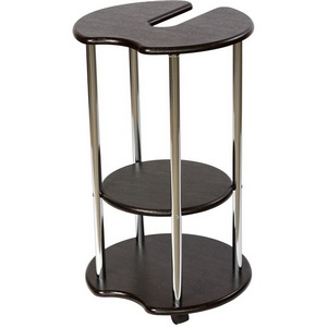 Изображение товара Подставка на колесах под бутыль с полкой (регулировка по высоте) Калифорния венге (3 ножки)