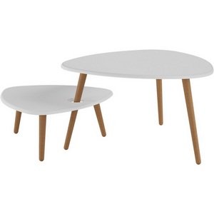 Изображение товара Стол с закругленными углами журнальный Калифорния Стилгрей белый (треугольная столешница, 3 ножки)