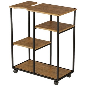 Изображение товара Подставка на колесах с полкой для воды (регулировка по высоте) Калифорния Уотер loft дуб американский (прямоугольная столешница, 4 ножки)