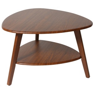 Изображение товара Стол журнальный с полкой Калифорния Бруклин орех (треугольная столешница, 3 ножки)