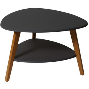 Изображение товара Стол журнальный с полкой Калифорния Бруклин графит (треугольная столешница, 3 ножки)