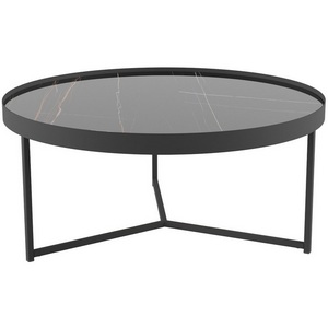 Изображение товара Стол журнальный Калифорния Ориндж Сахара нуар/Черный матовый (круглая столешница)