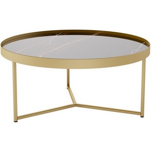 Изображение товара Стол журнальный Калифорния Ориндж Сахара нуар/Золото (круглая столешница)