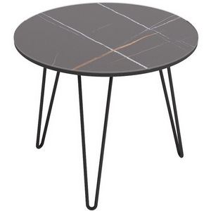 Изображение товара Стол журнальный Калифорния РИД Glass 430 сахара нуар/черный матовый (круглая столешница, 3 ножки)
