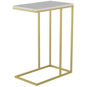 Изображение товара Стол придиванный Калифорния Агами Голд белый мрамор (прямоугольная столешница)