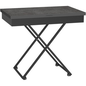 Изображение товара Стол подъемно-раскладной (раскрытая книга) универсальный трансформируемый Калифорния АНДРЭ Loft ЛДСП Терраццо/Черный (прямоугольная столешница, I I-образная опора)