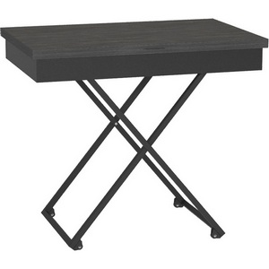 Изображение товара Стол подъемно-раскладной (раскрытая книга) универсальный трансформируемый Калифорния АНДРЭ Loft ЛДСП Интра/Черный (прямоугольная столешница, I I-образная опора)