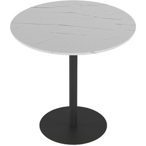 Изображение товара Стол с закругленными углами обеденный Калифорния Дейл Белый мрамор (круглая столешница)