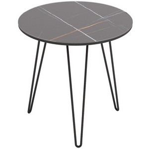 Изображение товара Стол журнальный Калифорния РИД Glass 530 сахара нуар/черный матовый (круглая столешница, 3 ножки)