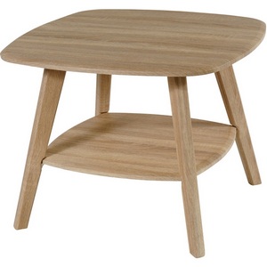 Изображение товара Стол журнальный с полкой Калифорния Хадсон дуб сонома (квадратная столешница, 4 ножки)