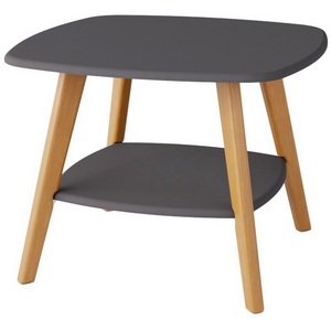 Изображение товара Стол журнальный с полкой Калифорния Хадсон графит (квадратная столешница, 4 ножки)