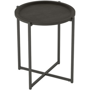 Изображение товара Стол журнальный Калифорния Бьерн черный лофт/черный (круглая столешница, X-образная опора)