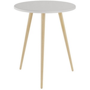Изображение товара Стол с закругленными углами журнальный Бекс 550 белый (круглая столешница, 3 ножки)