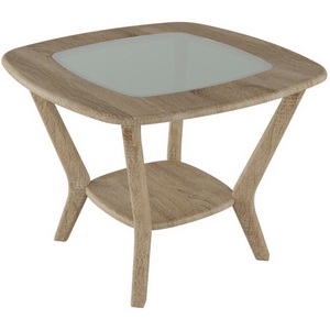 Изображение товара Стол журнальный с полкой Калифорния Мельбурн дуб сонома (квадратная столешница, 4 ножки)