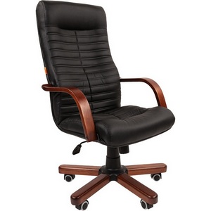 Изображение товара Компьютерное кресло - стул компьютерный с деревянным каркасом CHAIRMAN 480 N WD (металл,дерево,экокожа/черный)