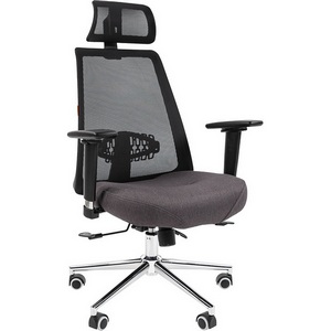 Изображение товара Стул для офиса компьютерный с регулировкой подлокотников CHAIRMAN 535 LUX (металл,пластик,ткань,сетка/серый)
