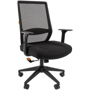 Изображение товара Компьютерное кресло - стул компьютерный с сетчатой спинкой с нагрузкой 100 кг CHAIRMAN 555 LT (металл,пластик,ткань,сетка/черный)