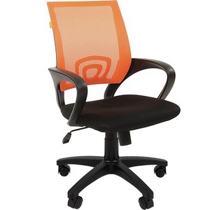 Изображение товара Стул для офиса компьютерный с крестовиной из пластика CHAIRMAN 696 black (пластик,ткань,сетка/оранжевый)