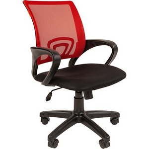 Изображение товара Кресло черное с шириной сиденья 55 см CHAIRMAN 696 black (пластик,ткань,сетка/красный)