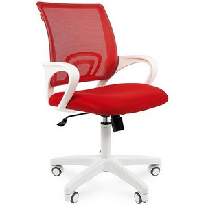 Изображение товара Стул для офиса компьютерный с подлокотниками из пластика CHAIRMAN 696 white (пластик,ткань,сетка/красный)